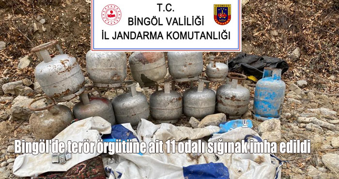 Bingöl'de terör örgütüne ait 11 odalı sığınak imha edildi