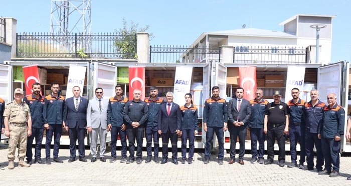 Bingöl'de afet müdahale kapasitesini güçlendirecek AFİS konteynerleri teslim edildi