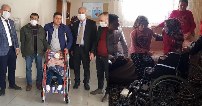 Solhan'da engellilere tekerlekli sandalye hediyesi