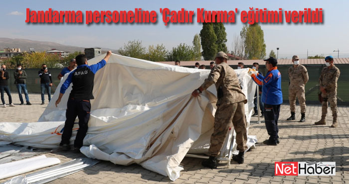 Jandarma personeline 'Çadır Kurma' eğitimi verildi