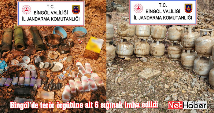 Bingöl'de terör örgütüne ait 6 sığınak imha edildi