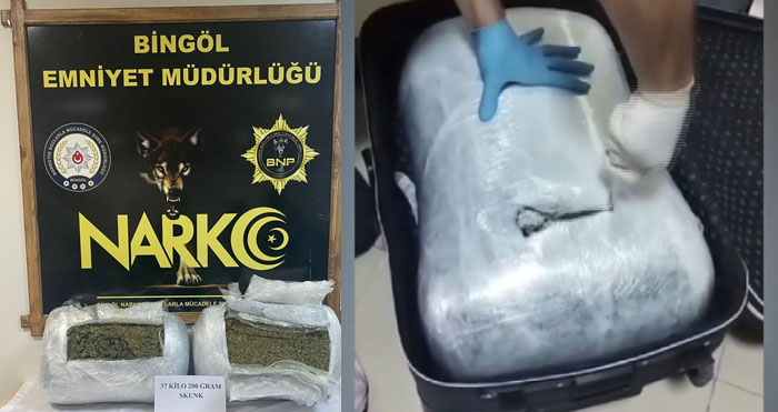 Bingöl Havalimanı'nda 37 kilo 200 gram esrar ele geçirildi