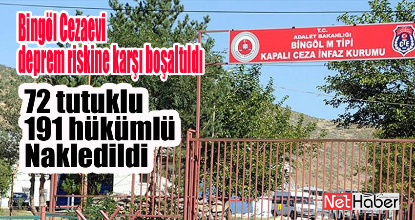 Bingöl Cezaevi deprem riskine karşı boşaltıldı