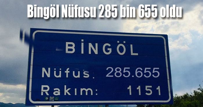 Bingöl'ün nüfusu 2023'te 3 bin 99 kişi arttı